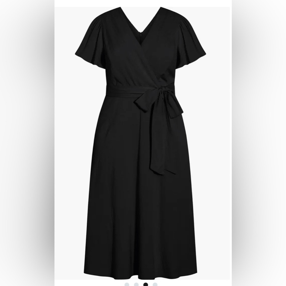 City Chic Size 18 Wrap Linen Dress